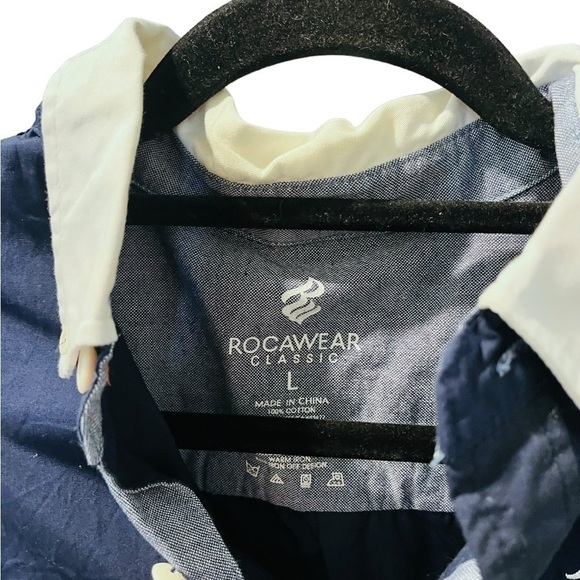 Rocawear Y2K Long Sleeve Button Down Streetwear Embroidered Shirt Size Large - Picture 3 of 7